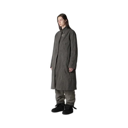 Silk Linen 3Buttons Diagonal Padded Long Jacket