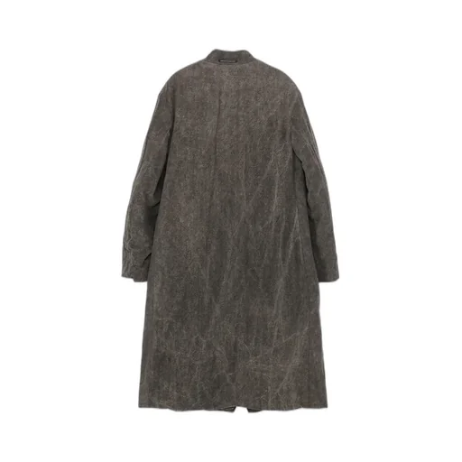 Silk Linen 3Buttons Diagonal Padded Long Jacket