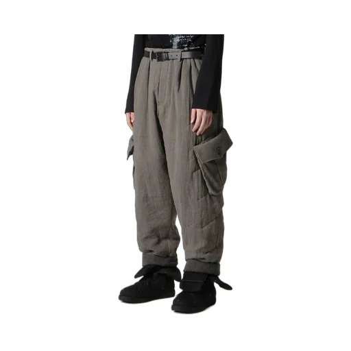 Silk Linen Pocket Detail Padded Pants