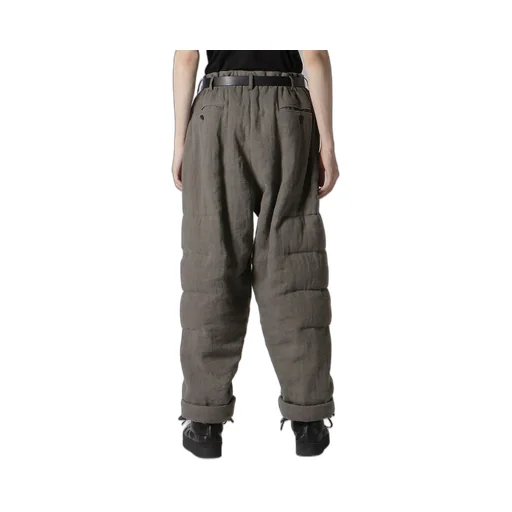Silk Linen Knee Tab Padded Pants