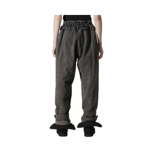 Silk Linen Pocket Detail Padded Pants