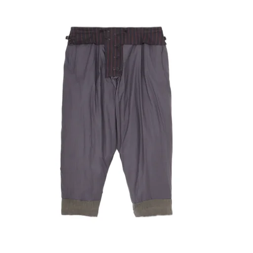 Silk Linen Knee Tab Padded Pants
