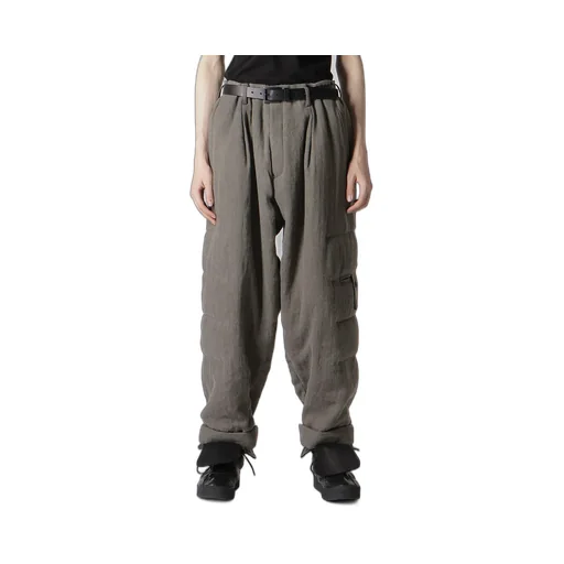 Silk Linen Knee Tab Padded Pants