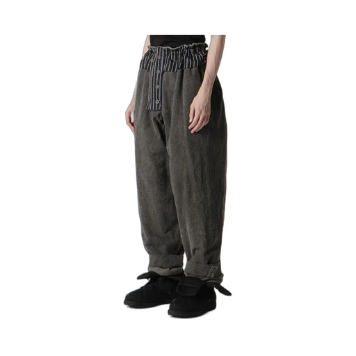 Silk Linen Pocket Detail Padded Pants