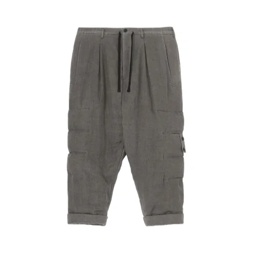 Silk Linen Knee Tab Padded Pants
