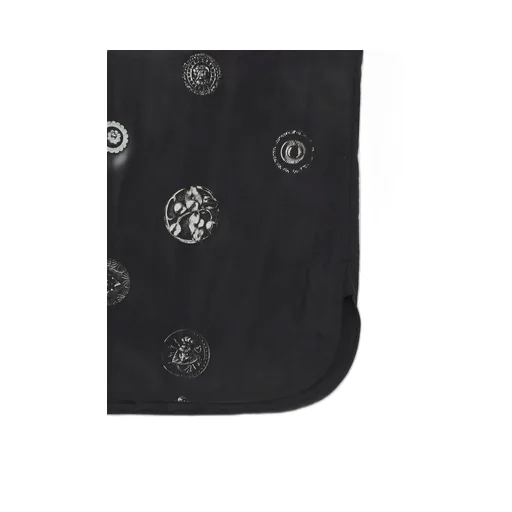 Button Printed Padded Collar Blouse