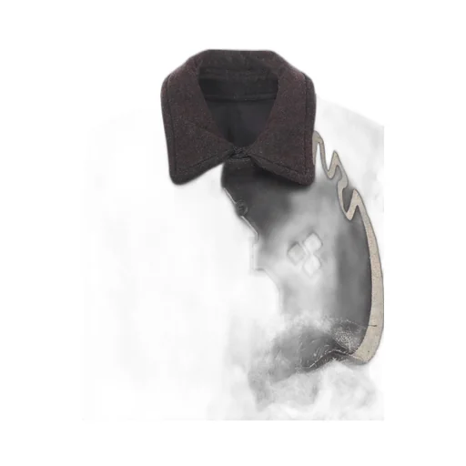Wool Tweed Gusset Collar Padded Blouse