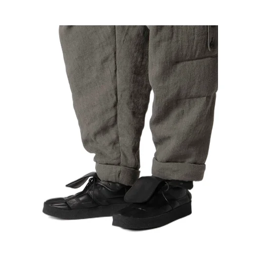 Silk Linen Knee Tab Padded Pants
