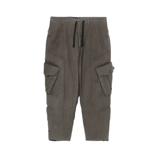 Silk Linen Pocket Detail Padded Pants