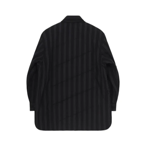 Cotton Stripe 2Collar Diagonal Padded Blouse