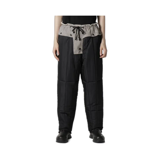 Raw Linen Velvet Loop Button Pants With Liner