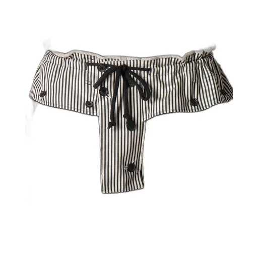 Raw Linen Velvet Loop Button Pants With Liner