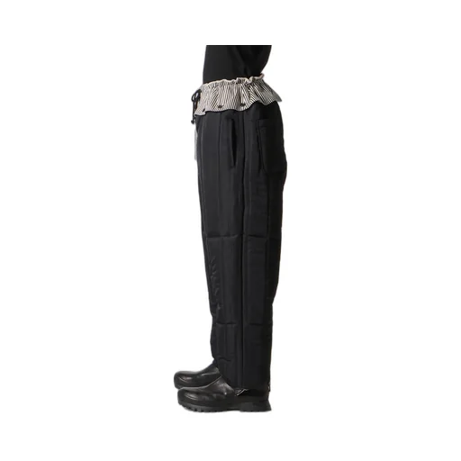 Raw Linen Velvet Loop Button Pants With Liner