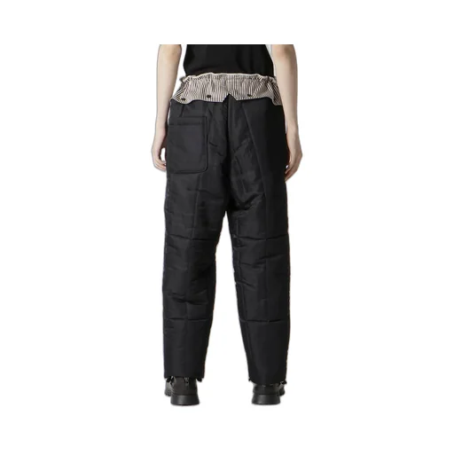 Raw Linen Velvet Loop Button Pants With Liner