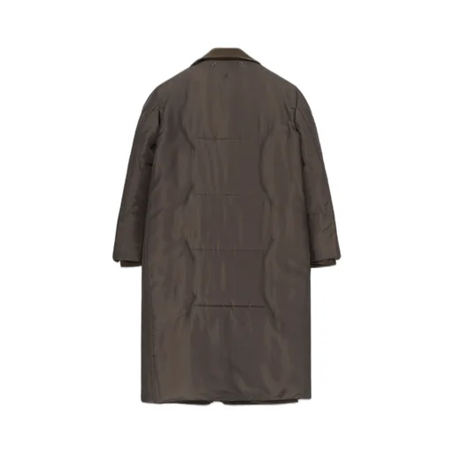 Flannel Khaki Belted Long Jacket With Liner
