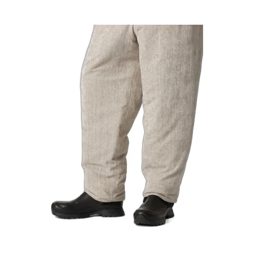 Raw Linen Velvet Loop Button Pants With Liner