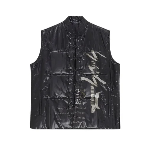 Paper Logo Printed Chinese Collar Vest
