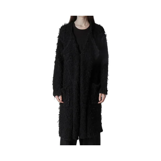 3G1P Brushed Plain Stitch Long Cardigan