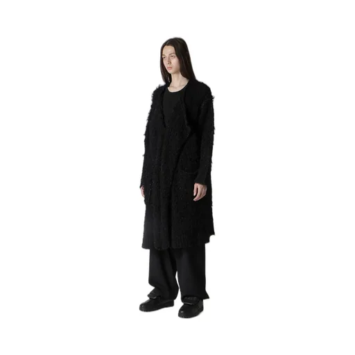 3G1P Brushed Plain Stitch Long Cardigan