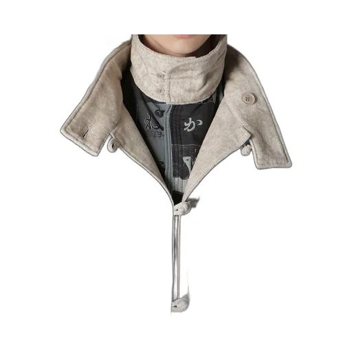 Linen Velvet Stand Collar Jacket With Liner