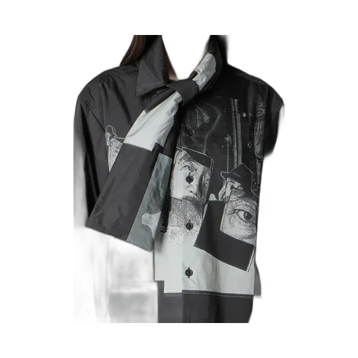 Stole Detail Printed Padded Blouse