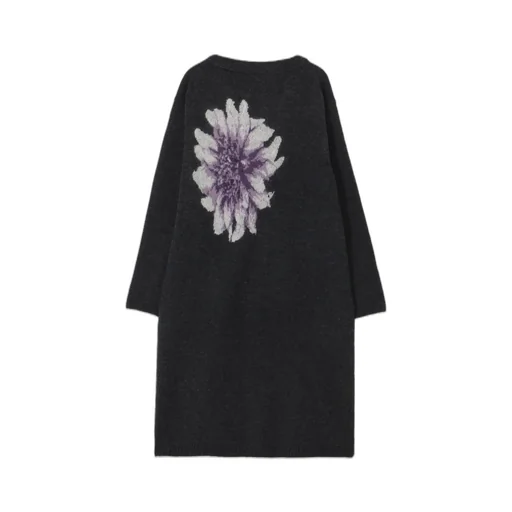 Flower Designed Long Cardigan