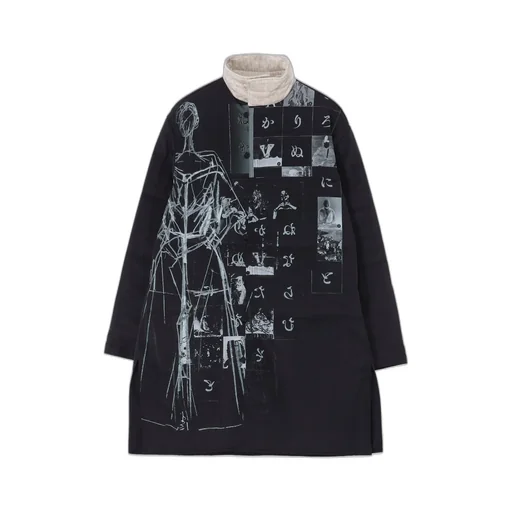 Dessin Motif Standcollar Padded Blouse