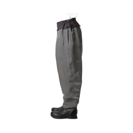 Silk Linen Inked Knee Tab Padded Pants