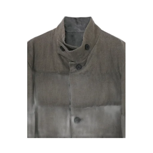 Silk Linen Inked Horizontal Padded Stand Jacket