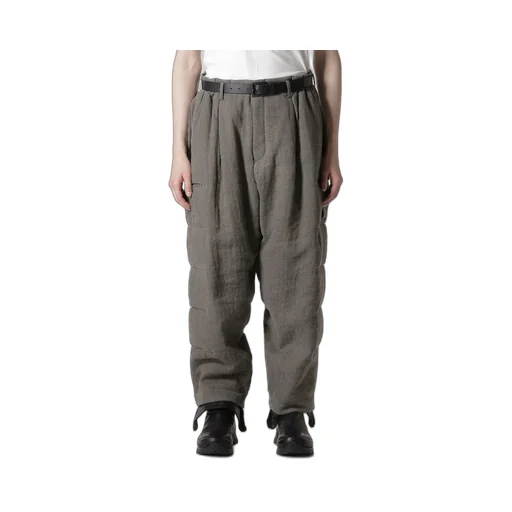 Silk Linen Inked Knee Tab Padded Pants