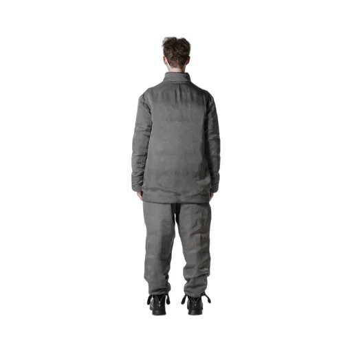 Silk Linen Inked Horizontal Padded Stand Jacket