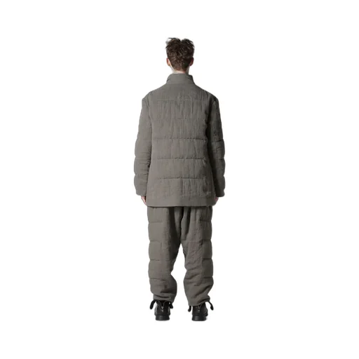 Silk Linen Inked Horizontal Padded Stand Jacket