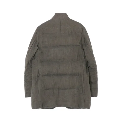 Silk Linen Inked Horizontal Padded Stand Jacket
