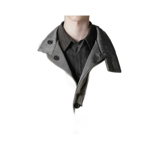 Silk Linen Inked Horizontal Padded Stand Jacket