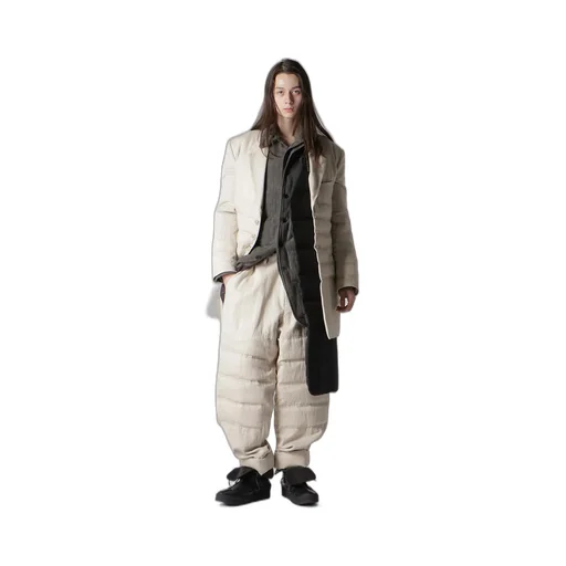 Linen/Cotton Denim 6 Buttons Padded Jacket