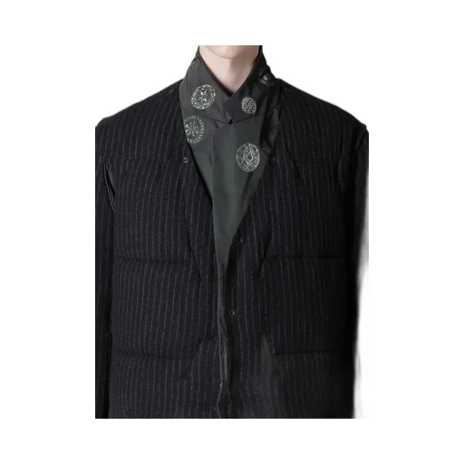 Nude And Button Printed Reversible Jacket