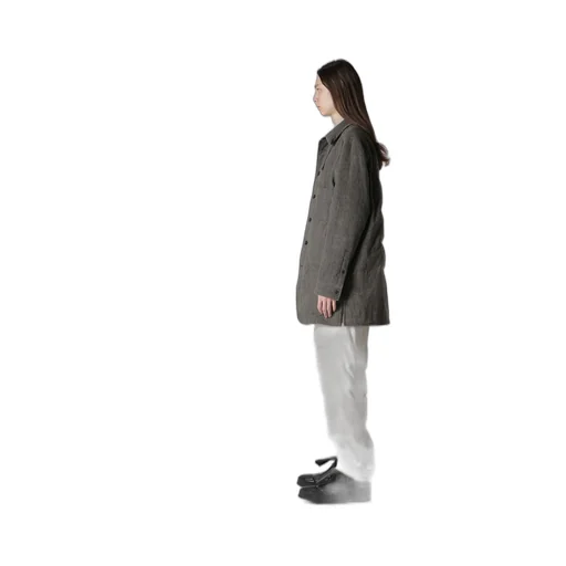 Linen/Cotton Sheeting Gusset Collar Padded Blouse
