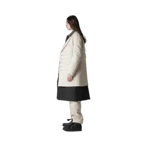 Linen/Cotton Denim 6 Buttons Padded Jacket