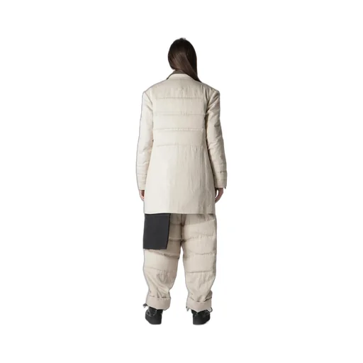 Linen/Cotton Denim 6 Buttons Padded Jacket