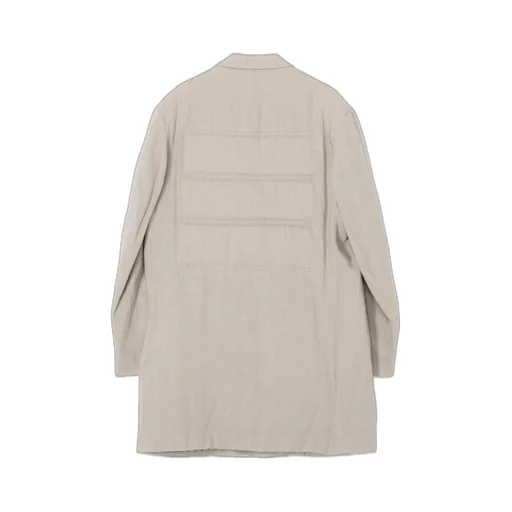 Linen/Cotton Denim 6 Buttons Padded Jacket