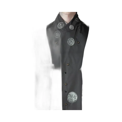 Nude And Button Printed Reversible Jacket