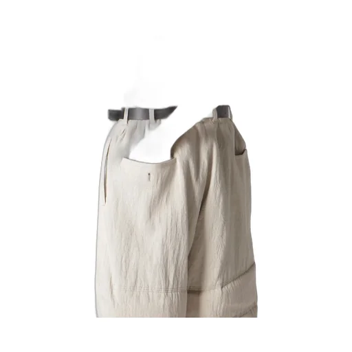 Linen/Cotton Plaid Horizontal Padded Pants