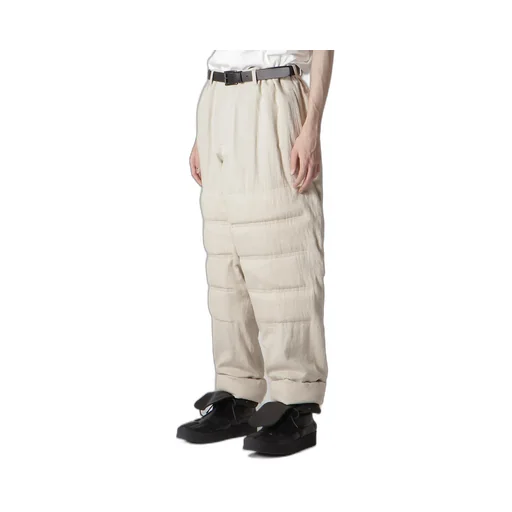 Linen/Cotton Plaid Horizontal Padded Pants