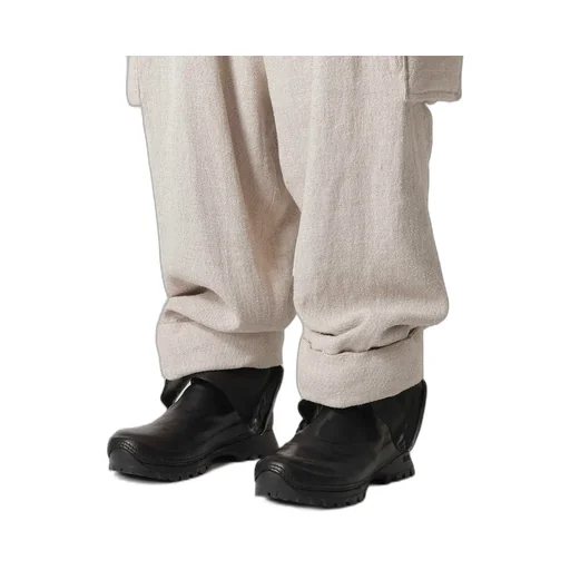 Silk Linen Tweed Gusset Pocket Padded Pants