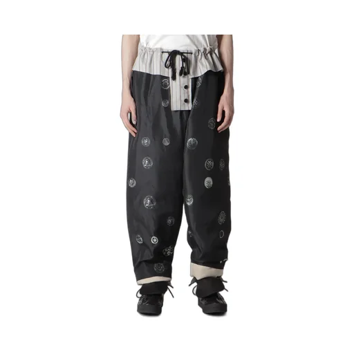 Linen/Cotton Plaid Horizontal Padded Pants