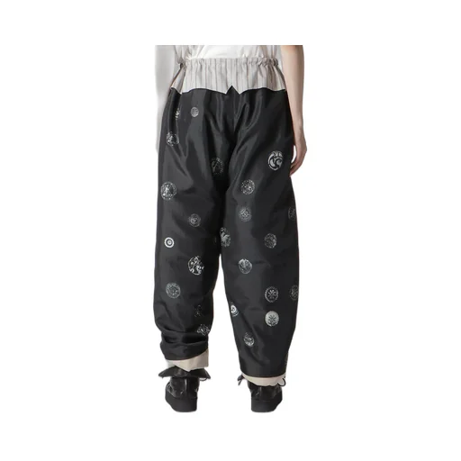 Linen/Cotton Plaid Horizontal Padded Pants