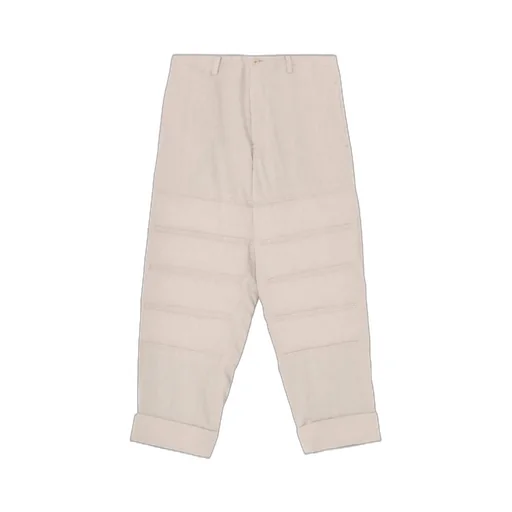 Linen/Cotton Plaid Horizontal Padded Pants