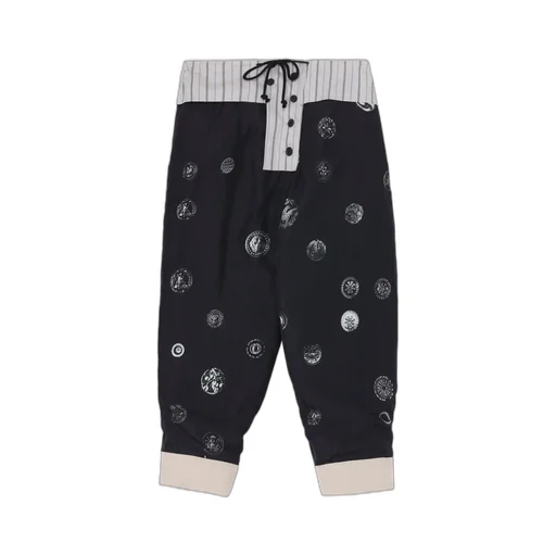 Linen/Cotton Plaid Horizontal Padded Pants