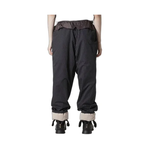 Silk Linen Tweed Gusset Pocket Padded Pants