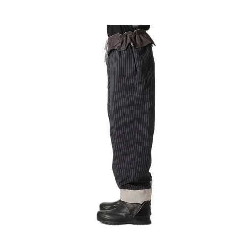 Silk Linen Tweed Gusset Pocket Padded Pants